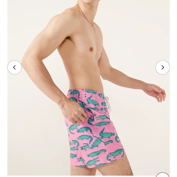 Chubbies The Glades pink green alligator swim trunks XS - Picture 3 of 7
